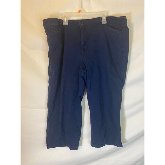 LRL RALPH LAUREN WOMENS SIZE 16 NAVY DRESS PANTS CROPPED CAPRIS - Picture 1 of 2